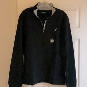 Nautica Men’s Lightweight 3/4 Zip Sweatshirt Size L, Black